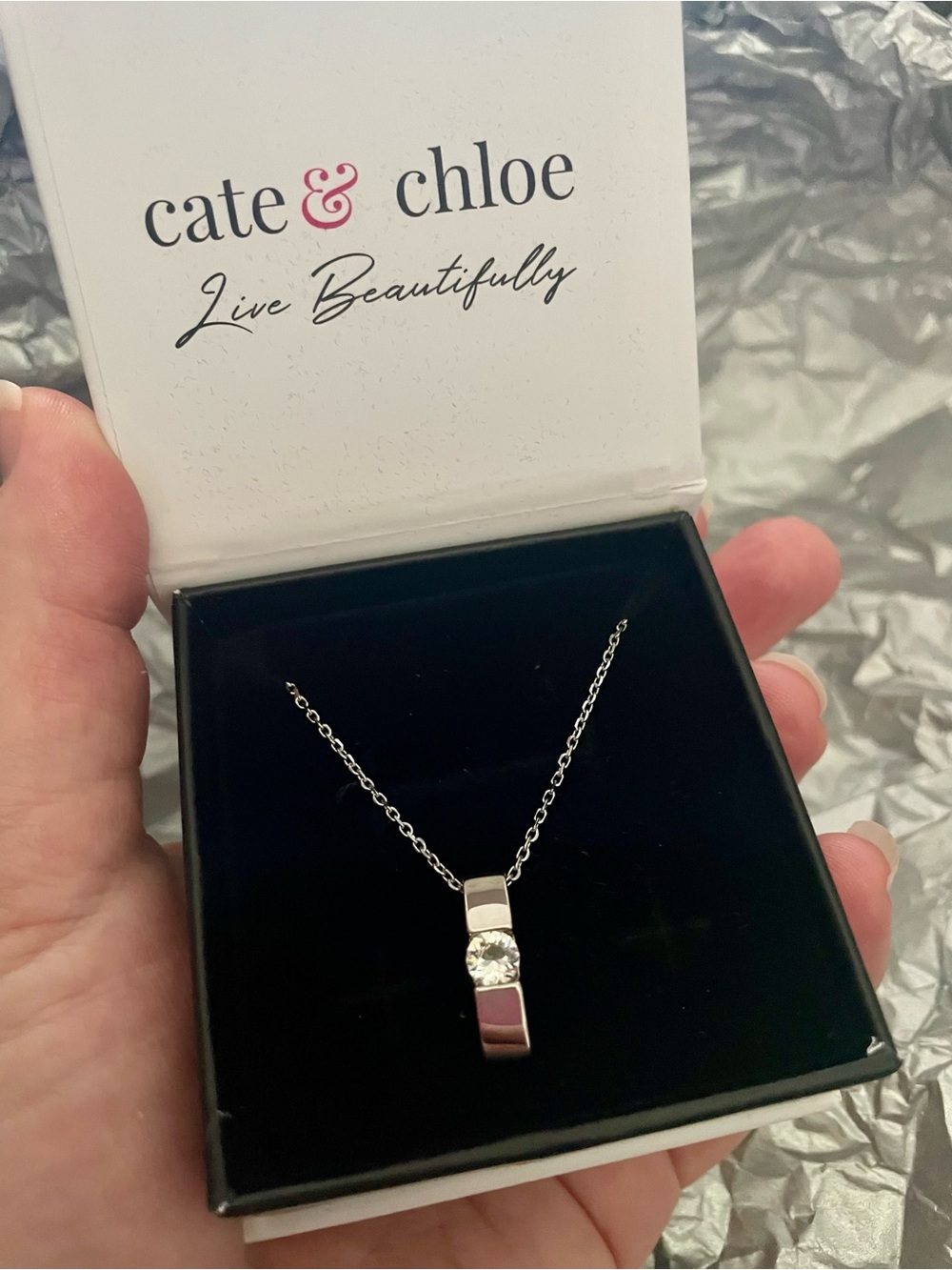 Cate & Chloe bar pendant necklace